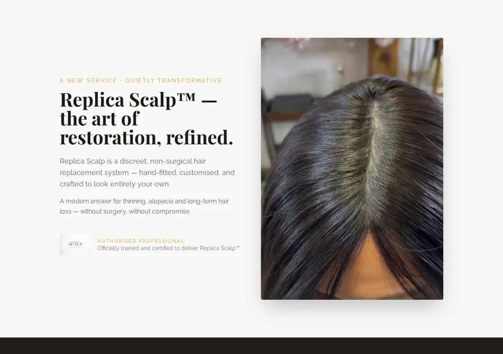 Hair Genie Replica Scalp Authorised Professional landing page preview